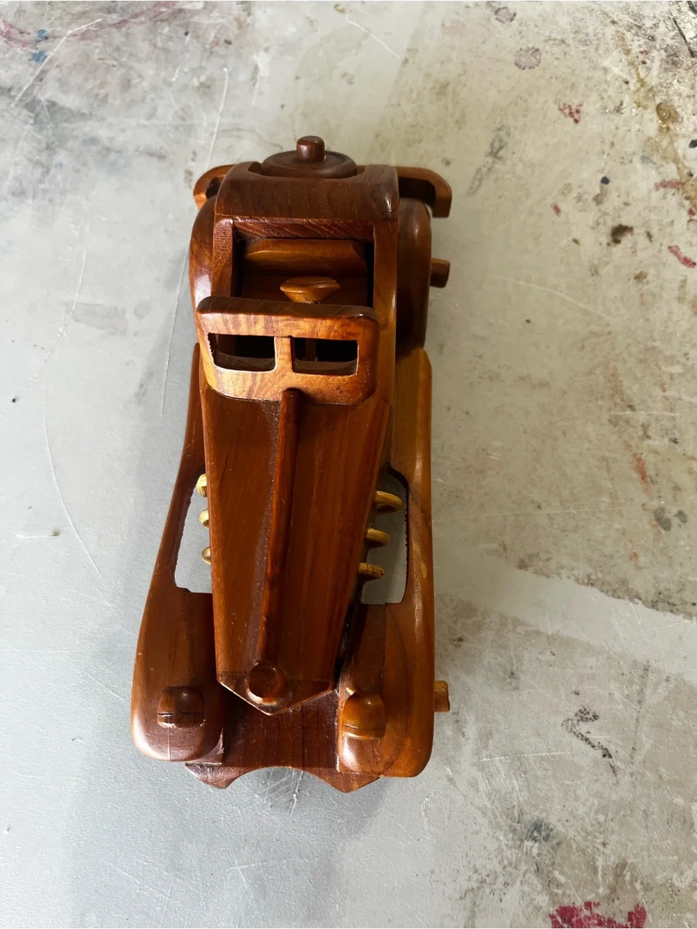 Classic Wooden Toy Car - Warm Brown Convertible